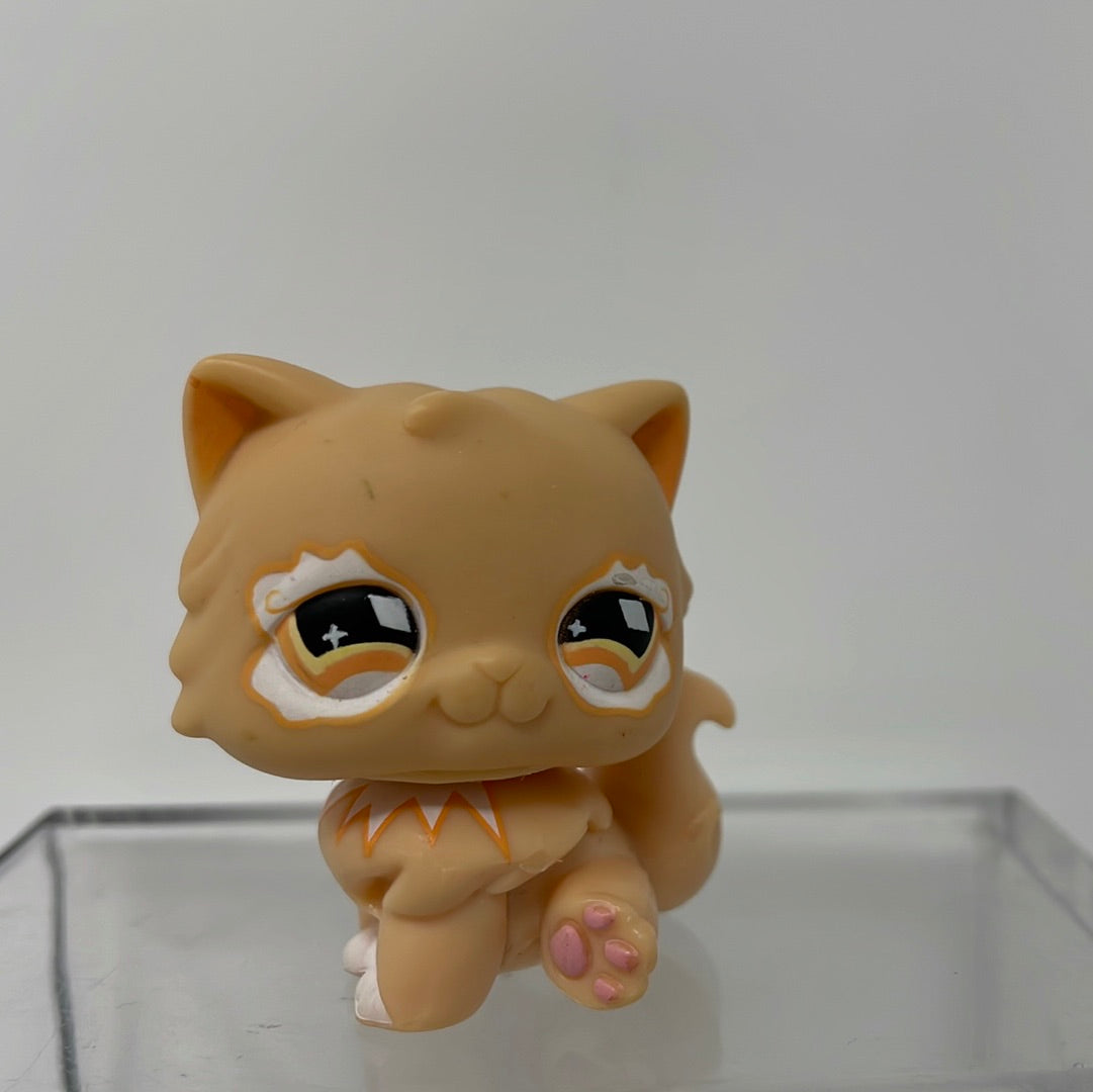 Hasbro LITTLEST PET SHOP #490 Orange Peach Persian Cat Diamond Eyes ...