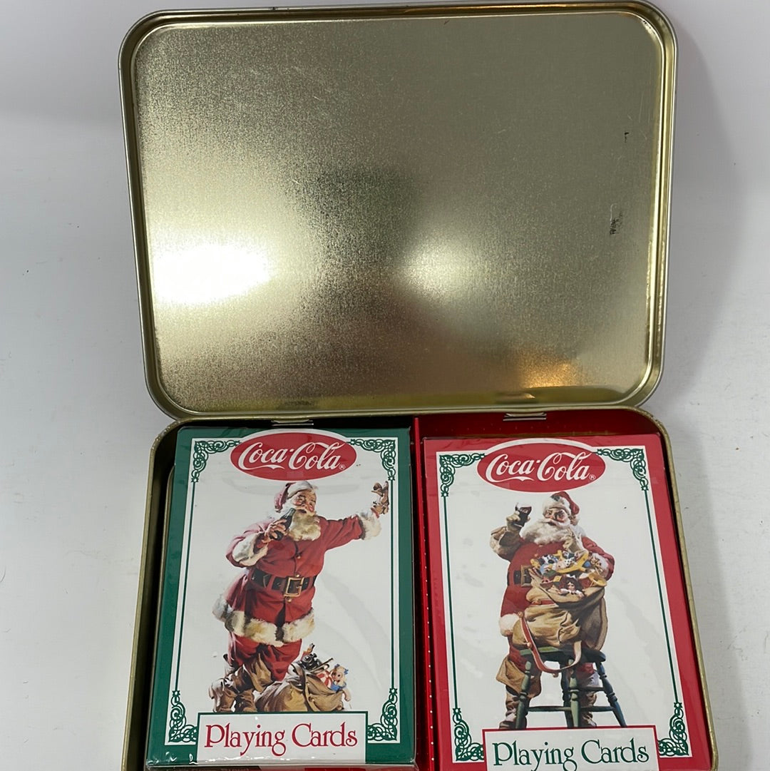 Coca Cola Santa Nostalgia Coke 2 Deck Playing Cards and Tin – shophobbymall