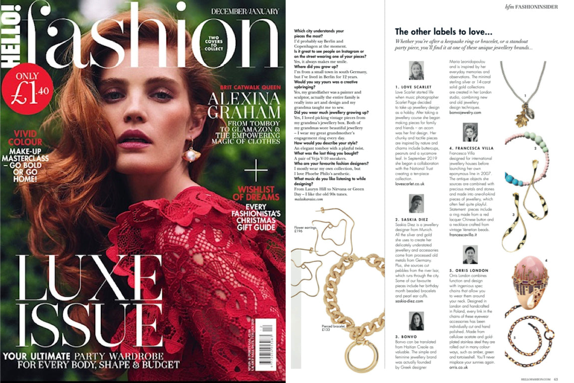 ORRIS LONDON ON HELLO! FASHION DEC 2019 / JAN 2020