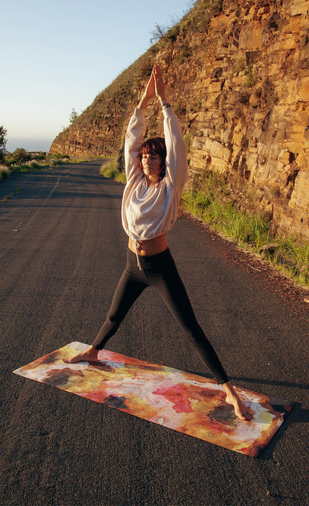 Beige Linen Yoga Mat, Zazzle