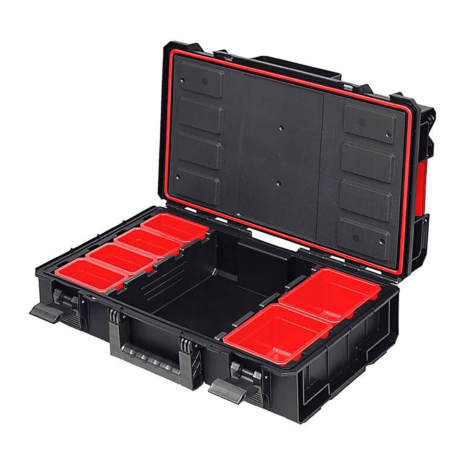 Caisse valise coffre boîte à outils à roulette rangement stockage 3 parties  92 cm
