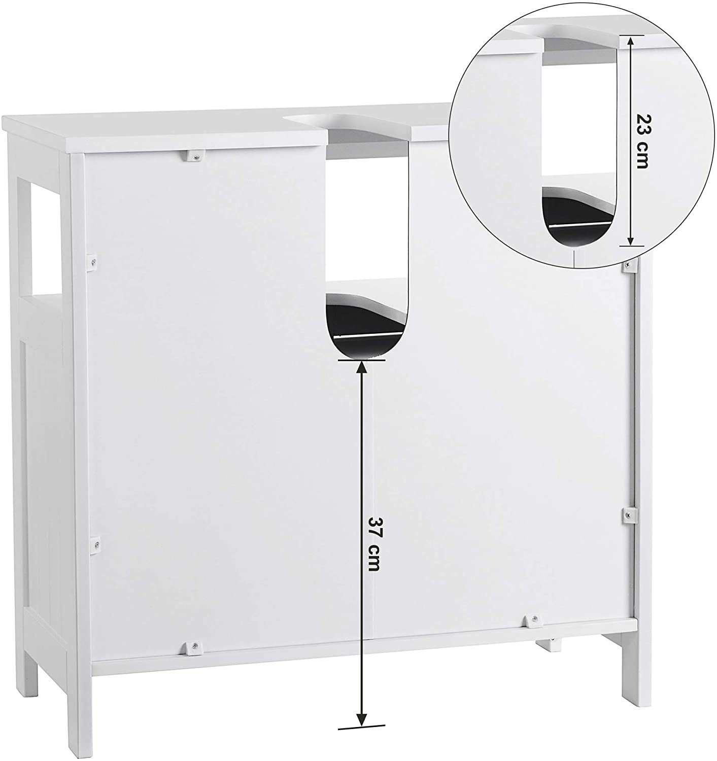 Meuble sous lavabo armoire de rangement salle de bain 2 volets 2