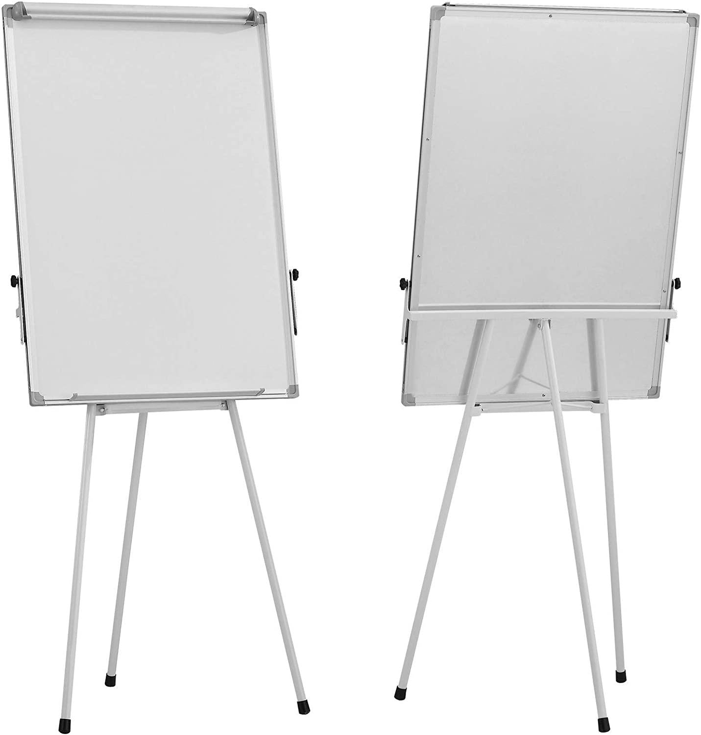 Chevalet de conférence avec trépied réglable en hauteur 60 x 90 cm  magnétique effaçable incluant marqueurs aimants papiers éponge paperboard tableau  magnétique blanc helloshop26 01_0000171 - Conforama