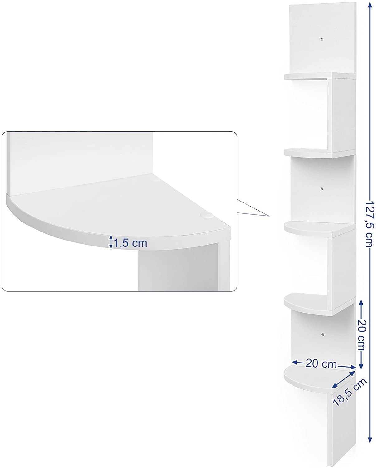 Etagère d'Angle Blanc FAYE