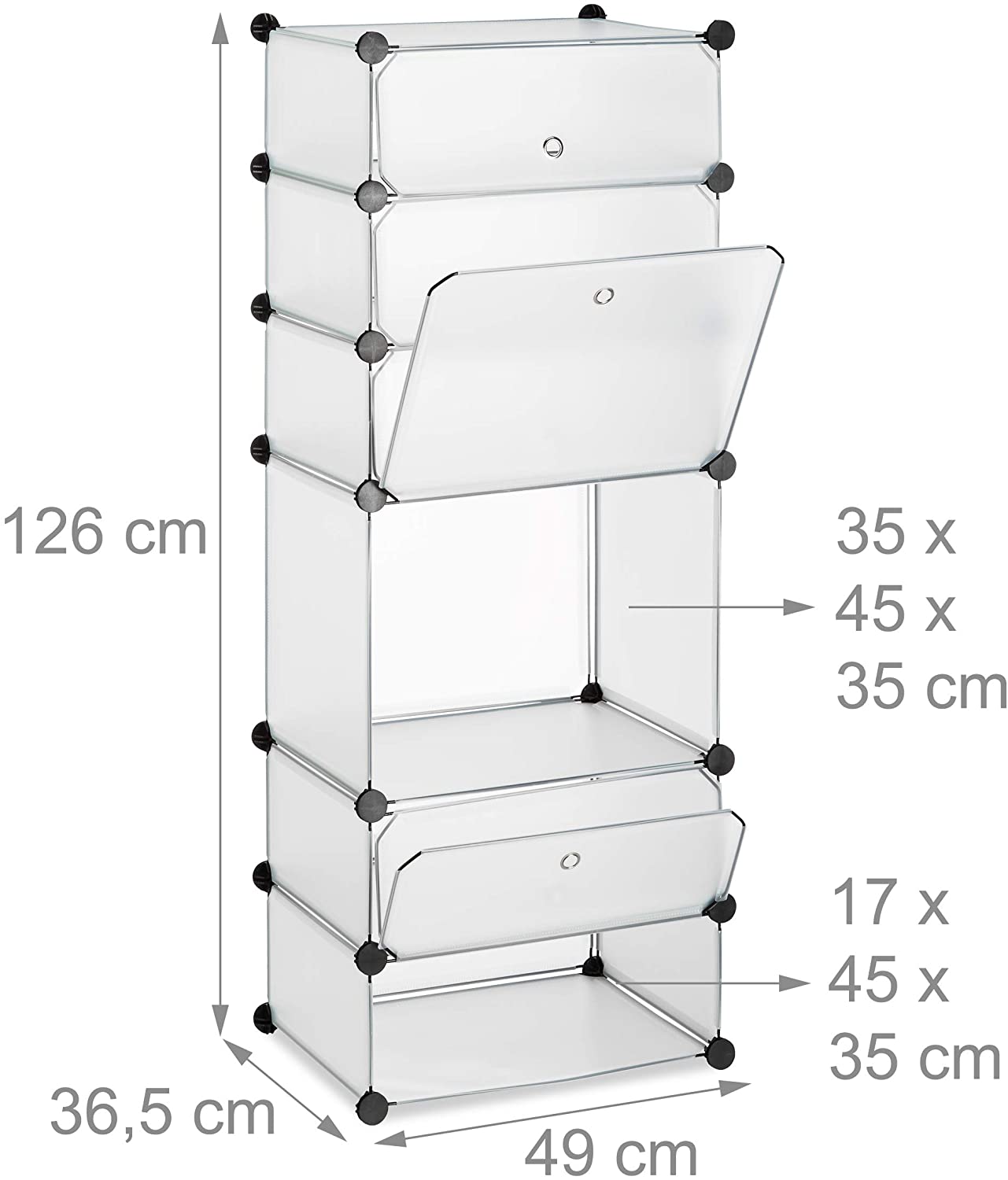 Armoire étagère meubles à chaussures rangement plastique chaussures  modulable 12 paires transparent 13_0001661