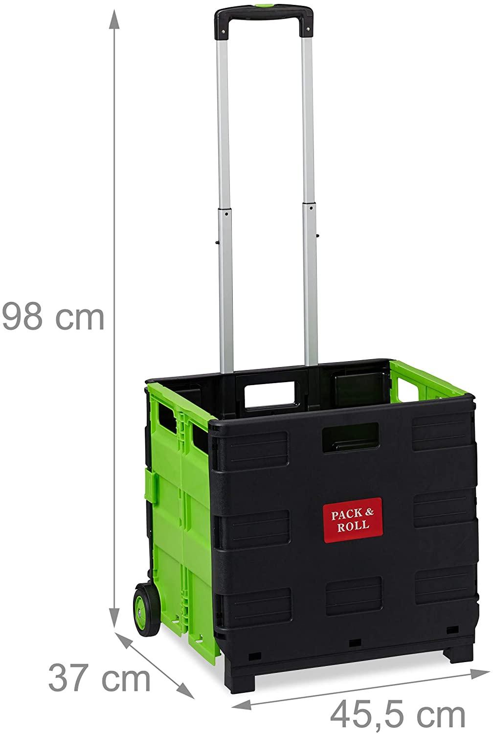 Caddie pliant 35 L / 35 Kg à roulettes Chariot de courses pliable avec 2  roues et sac amovible pour courses marché bureau - Costway