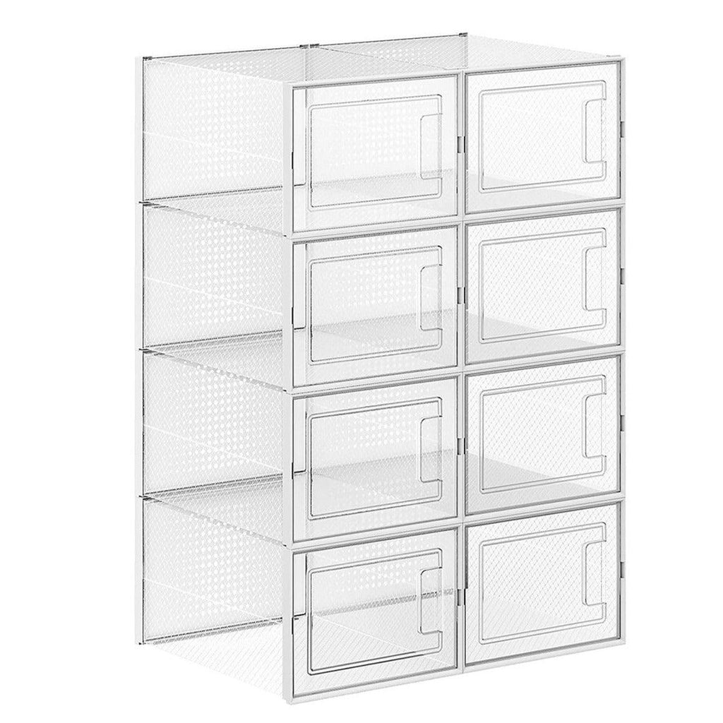 ÉTAGÈRE DE RANGEMENT AVEC 16 CASIERS ARMOIRE PLASTIQUE AVEC PORTE MODULABLE  BAC MEUBLE CASIER CUBE ETAGERES CUBES STABLE ASSEMBLAGE FACILE BLANC  12_0003627