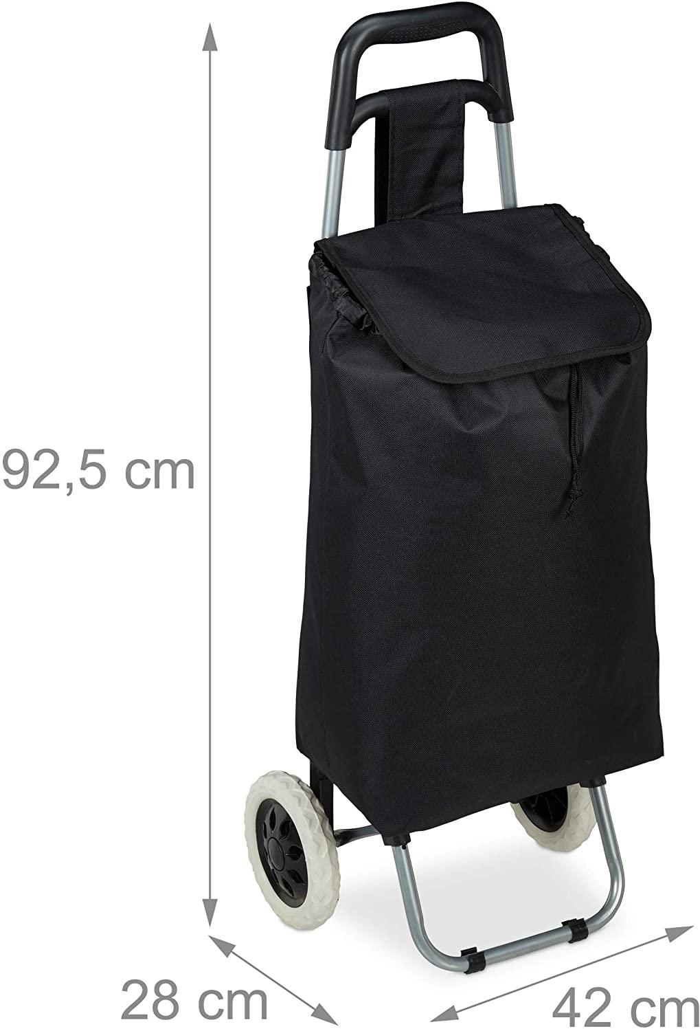 Chariot de courses pliable sac amovible 28 litres caddie pour achats  roulettes noir helloshop26 13_0000707_3 - Conforama