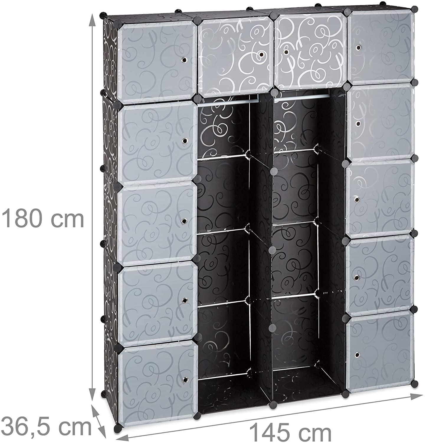 Etagère colonne 4 casiers noir mat - CLASSICO