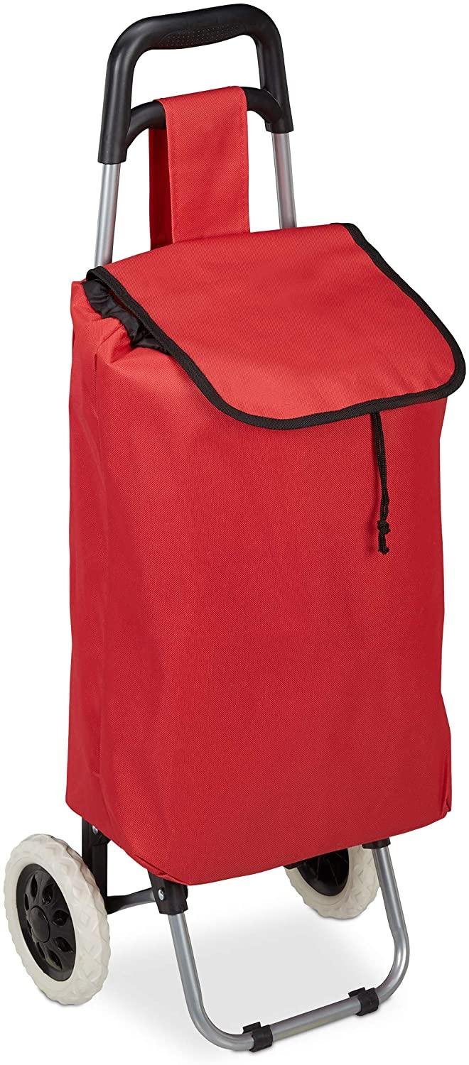 Chariot de courses pliable sac amovible 28 litres caddie pour achats  roulettes rouge helloshop26 13_0000707_2 - Conforama