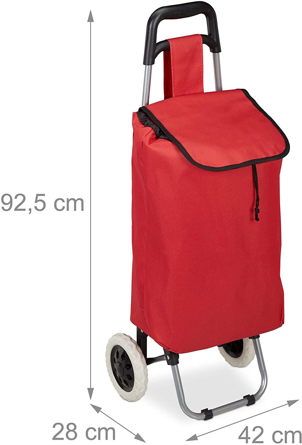 Chariot de courses pliable sac amovible 28 litres caddie pour achats  roulettes rouge helloshop26 13_0000707_2 - Conforama