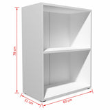 Étagère armoire meuble design bibliothèque aggloméré 78 cm blanc 2702025/2