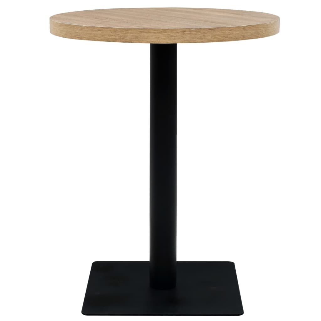 Table haute mange debout bar bistrot mdf et acier rond 60 cm chêne helloshop26 0902109 - Vente ...
