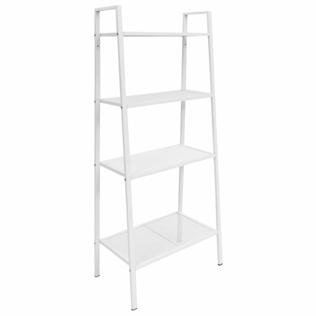 Étagère armoire meuble design bibliothèque échelle 4 niveaux métal blanc  helloshop26 2702039par2 - Conforama