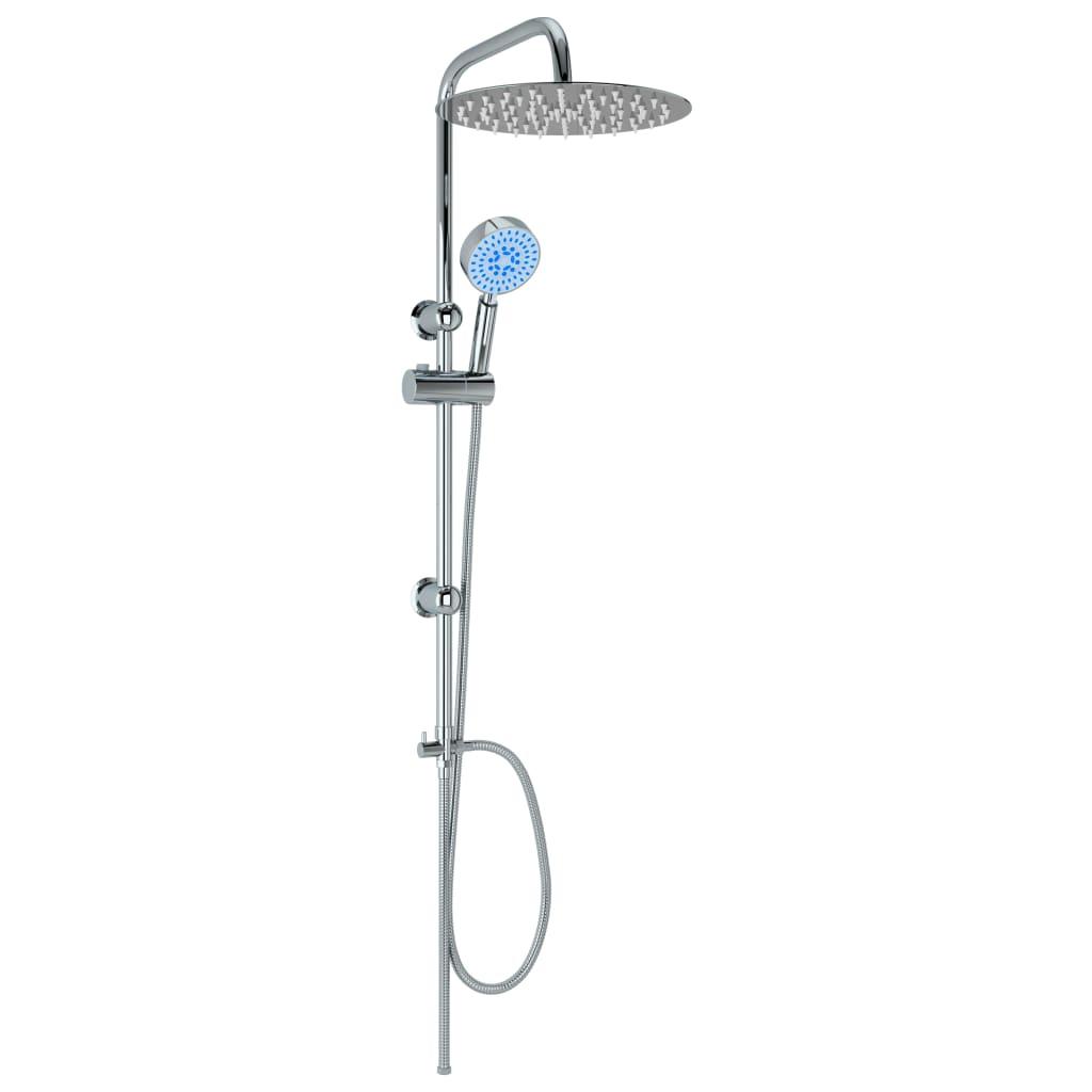 Ensemble de douche salle de bain à deux têtes avec douchette acier  inoxydable helloshop26 02_0003786 - Conforama