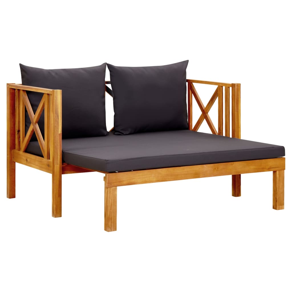 Banc de rangement avec coussin 148 cm Bois d'acacia solide