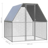 Poulailler d'extérieur 2 x 2 x 2 m acier galvanisé toit résistant à l'eau 02_0001722
