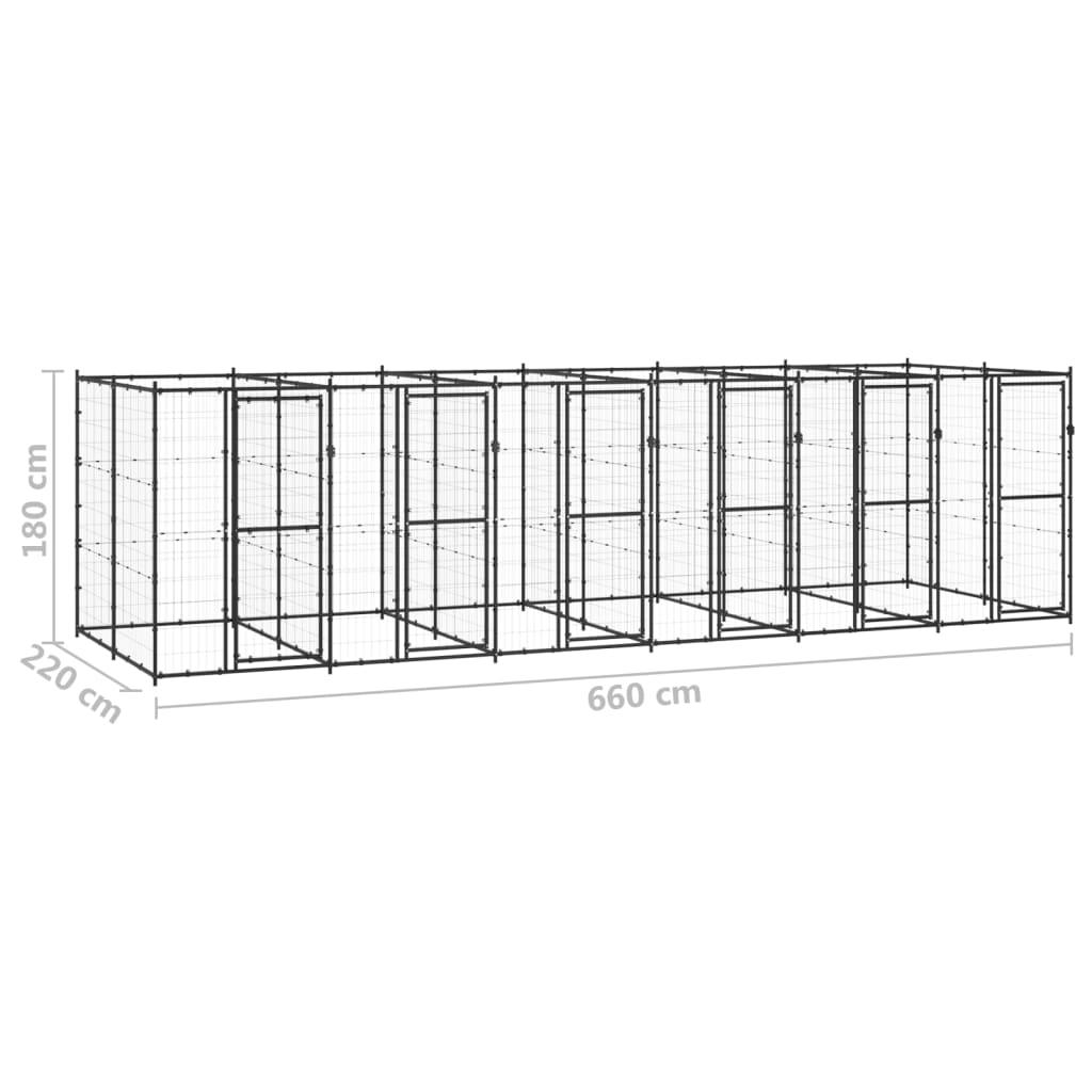 Chenil extérieur cage enclos parc animaux chien extérieur acier 14,52 m² 02_0000380 - Helloshop26