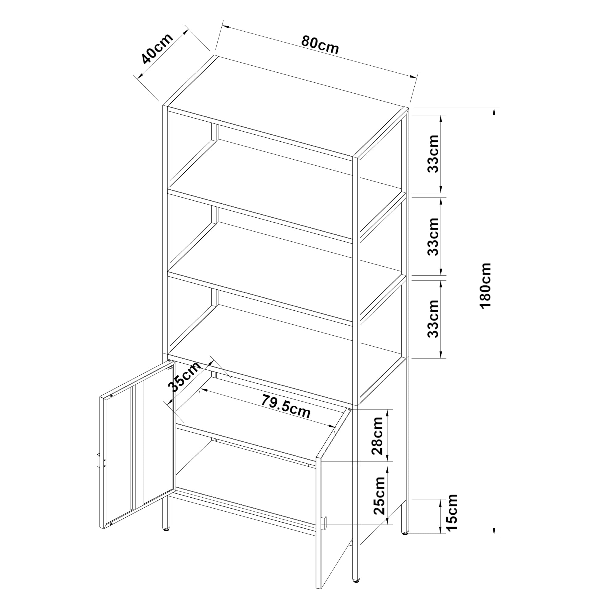 Armoire de bureau casier de bureau meuble de rangement pour salon bureau  chambre atelier acier 110 x 80 x 40 cm gris clair helloshop26 03_0006318 -  Conforama