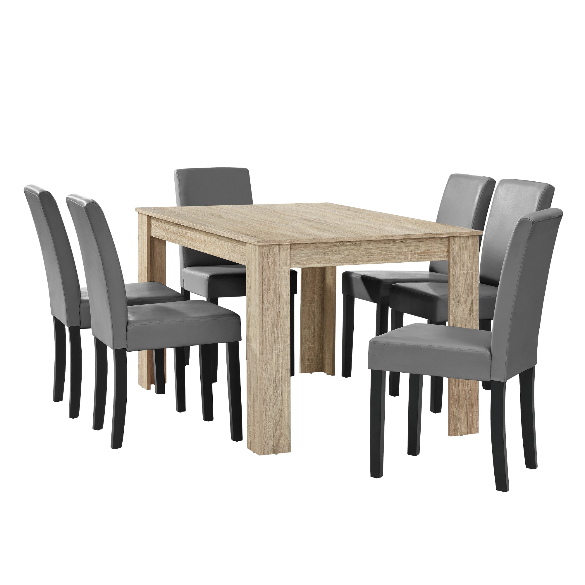 Ensemble de 4 chaises de salle à manger Lorenzo avec siège élégant en  similicuir et pieds en bois massif - Parfait pour la salle à manger, le  salon - Blanc - Conforama