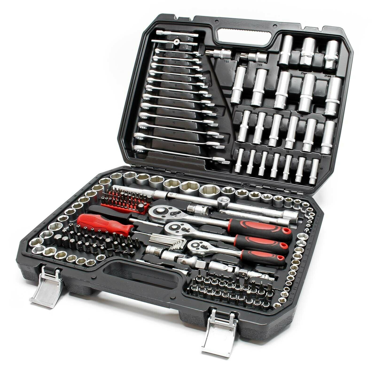 Coffret clé à cliquet carré 1/4'' + douilles 6 pans 4-13 mm et embouts 27  pièces - Auto5