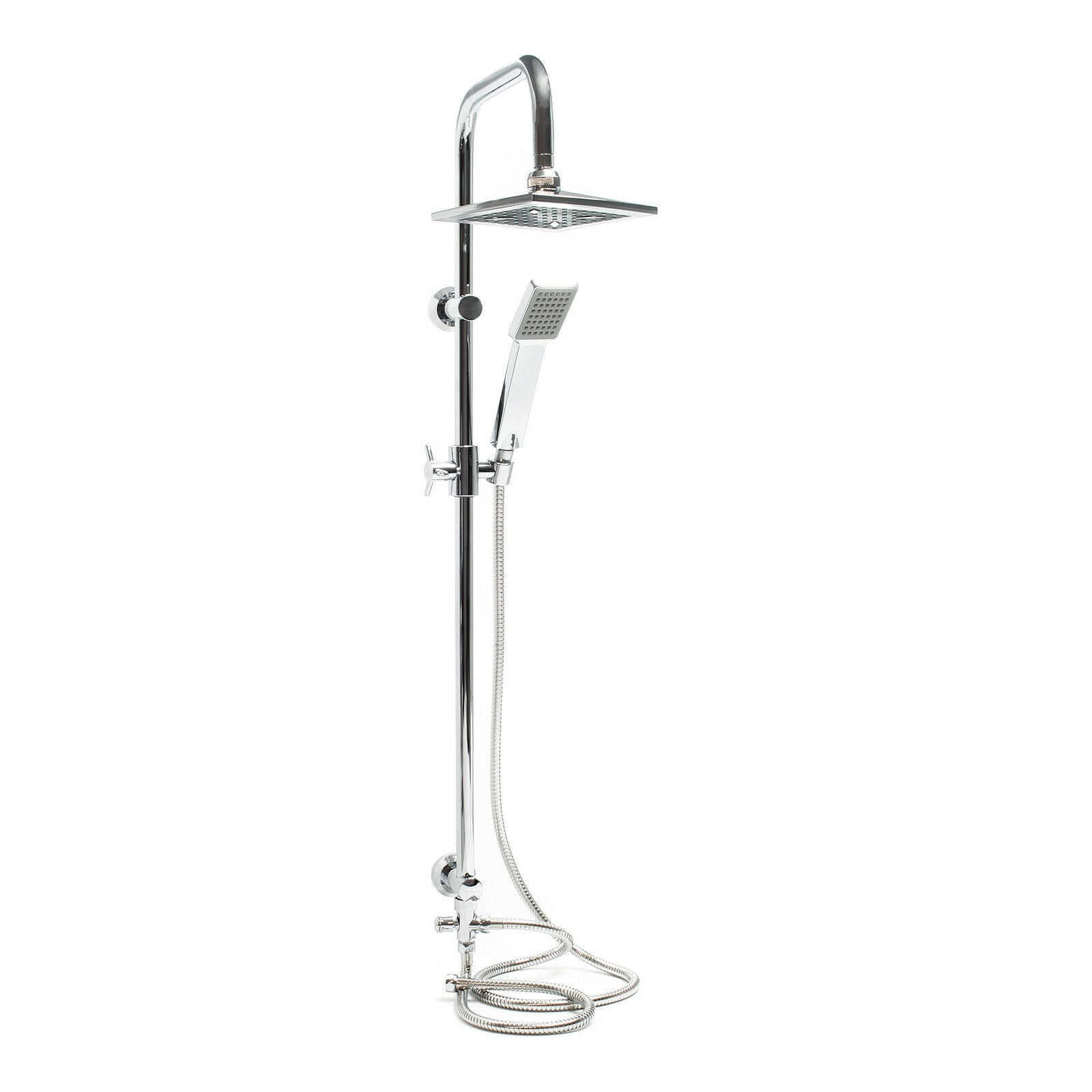 Système douche effet pluie pommeau douche carré robinetterie douchette  incluse helloshop26 16_0002879 - Conforama