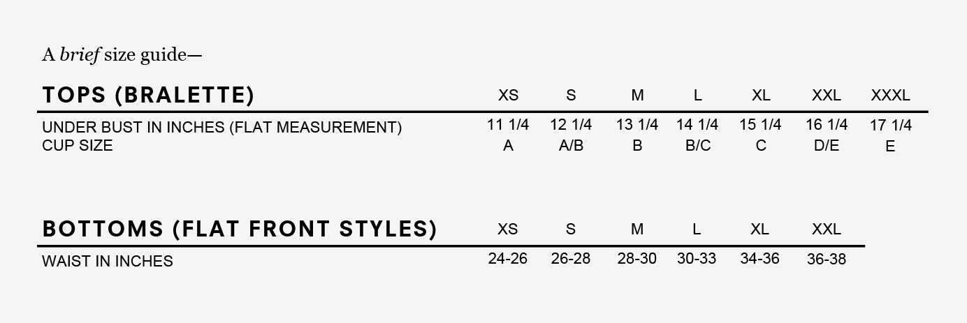 Boy Smells Unmentionables Size Guide