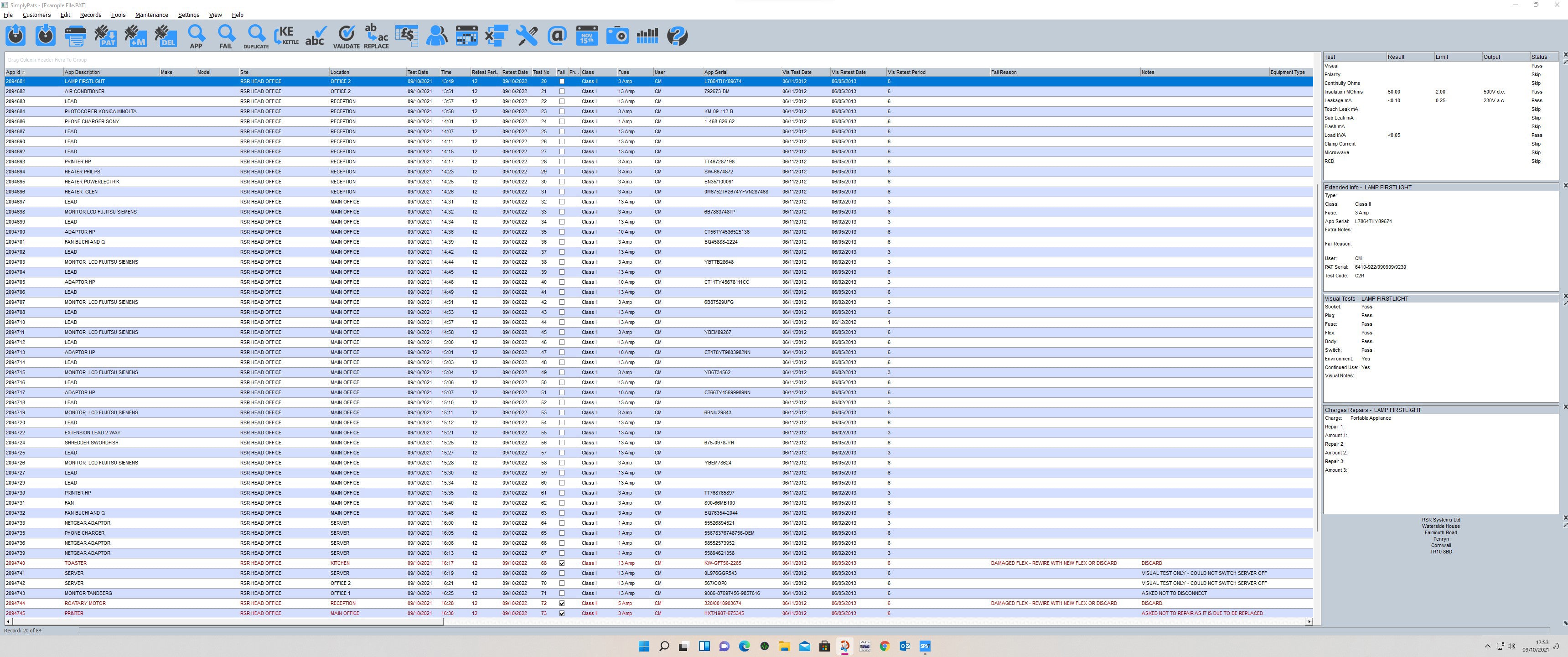 PAT Testing Software for Windows 11 - SimplyPats Version 7