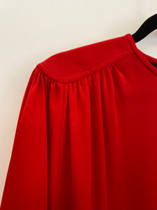 80’s Long Sleeve Red Dress