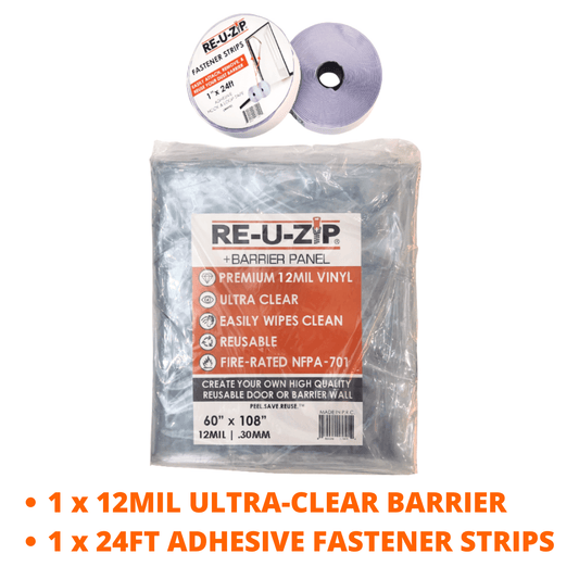 RE-U-ZIP Ultra-Clear Fire Rated Barrier Panel, 5 x 9 ft, each, RZ