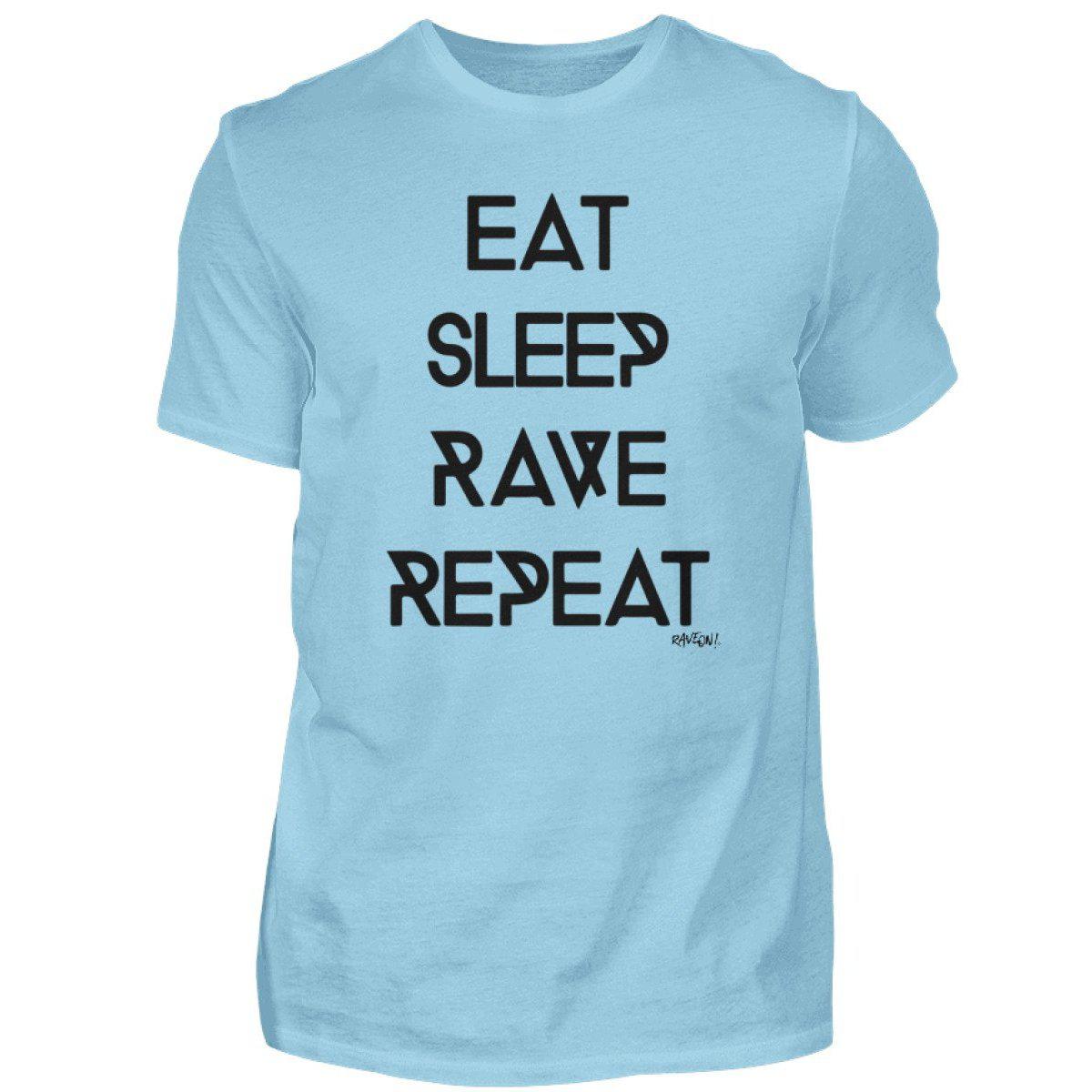 EAT SLEEP RAVE REPEAT - Rave On!® - Premiumshirt Herren Premium Shirt Sky Blue / S - Rave On!® der Club & Techno Szene Shop für Coole Junge Mode Streetwear Style & Fashion Outfits + Festival 420 Stuff