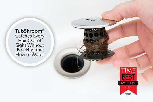 SinkShroom (Chrome Edition) The Hair Catcher That Prevents Clogged Bat