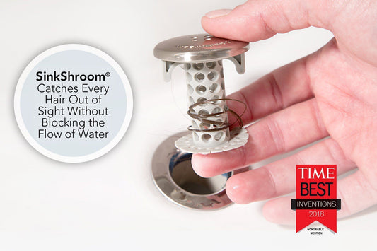 TubShroom® (Black Chrome) The Hair Catcher That Prevents Clogged Tub D