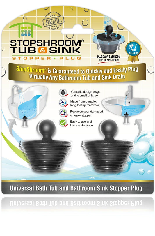 TubShroom® (Black Chrome) The Hair Catcher That Prevents Clogged Tub D