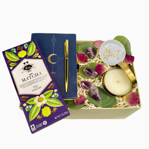 Nurture the body, mind, and soul with our Free Spirit Gift Box. This relaxation gift is the perfect way to treat yourself or a loved one to a luxurious and relaxing experience.