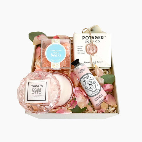 la vie en rose mini spa gift set - featuring potager organic soap