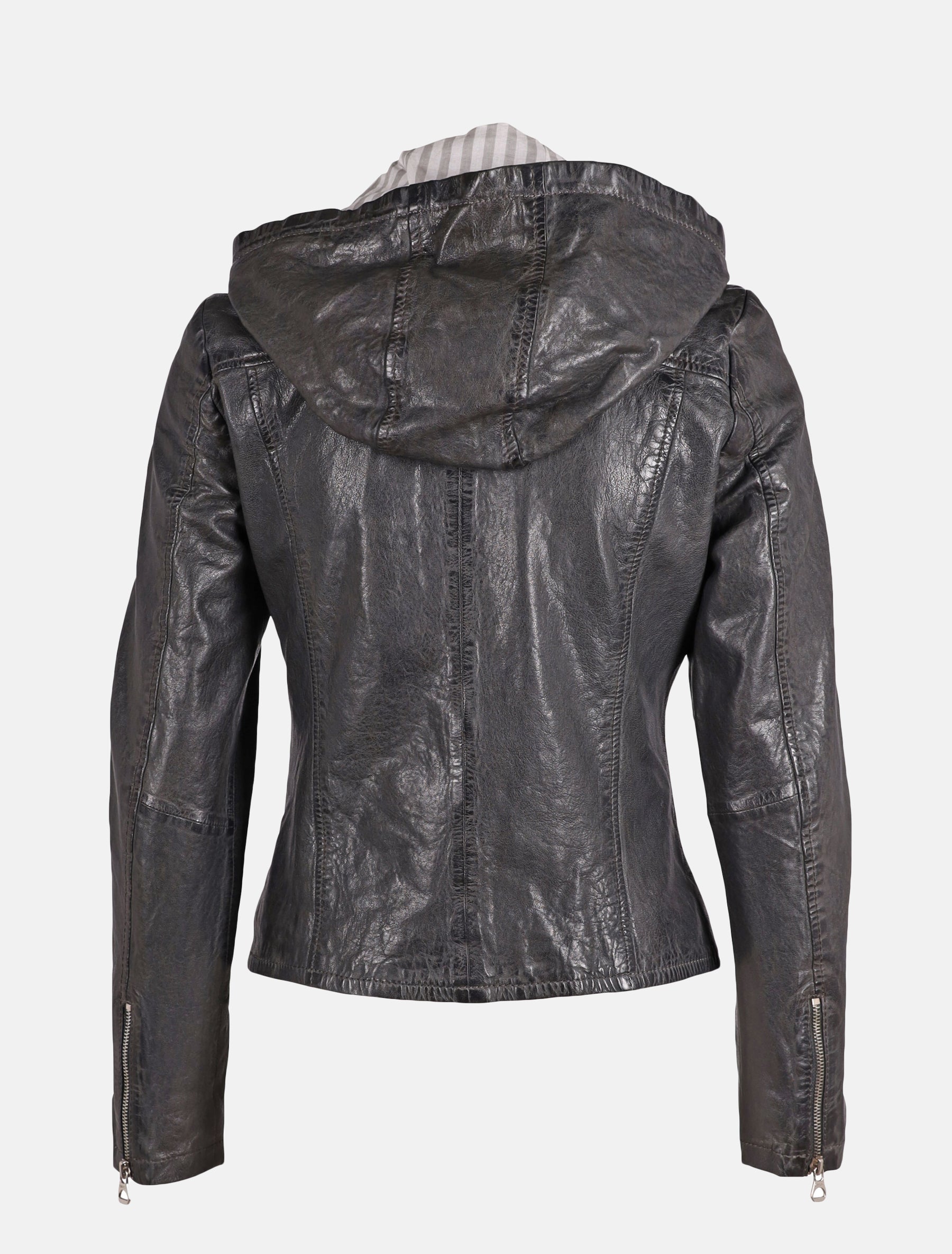 Damen Biker Lederjacke im Used Look mit Reverskragen - GWFlori LATIMV