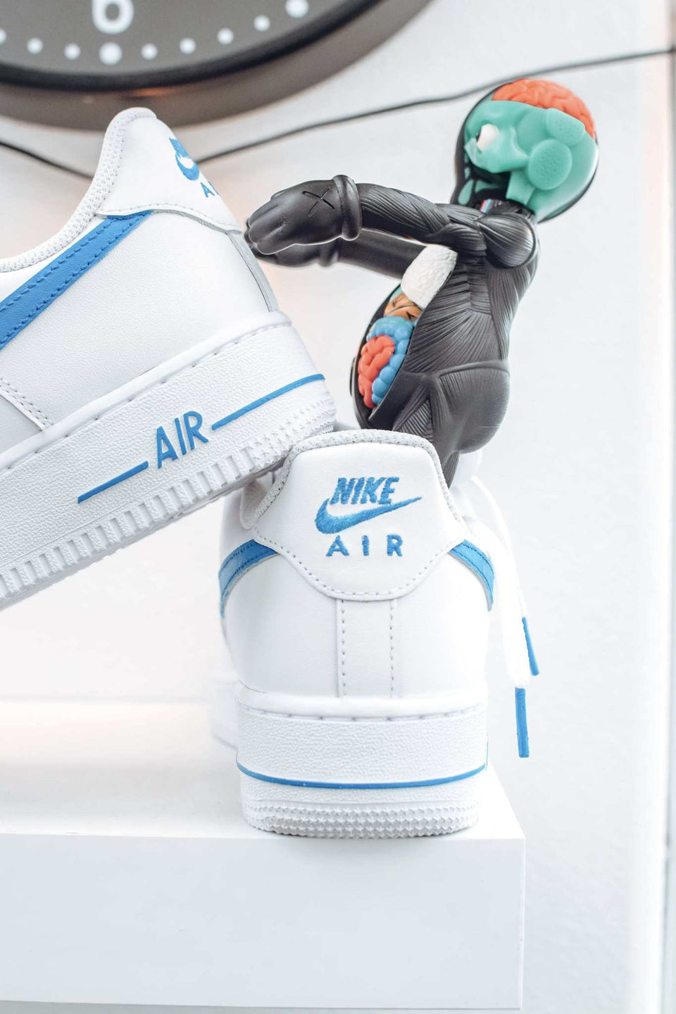 nike air force 1 with blue swoosh