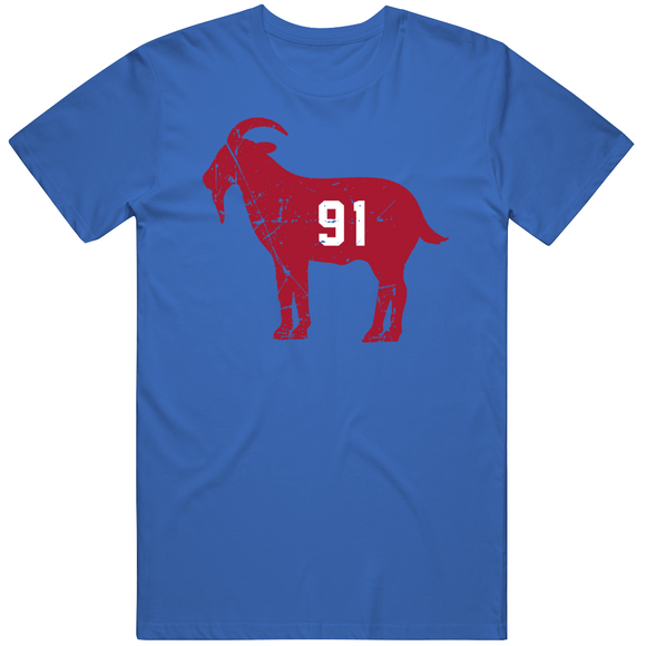Justin Tuck Goat 91 New York Football Fan Distressed T Shirt