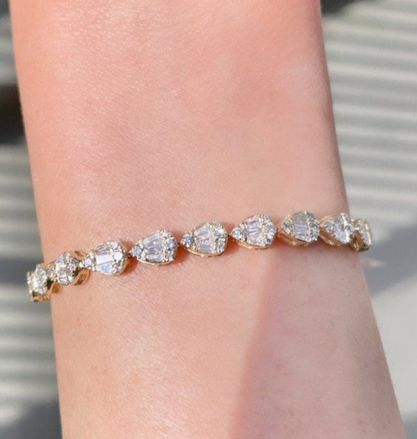 MARQUISE AND ROUND 3-STATION DIAMOND BRACELET – petitegjewelers