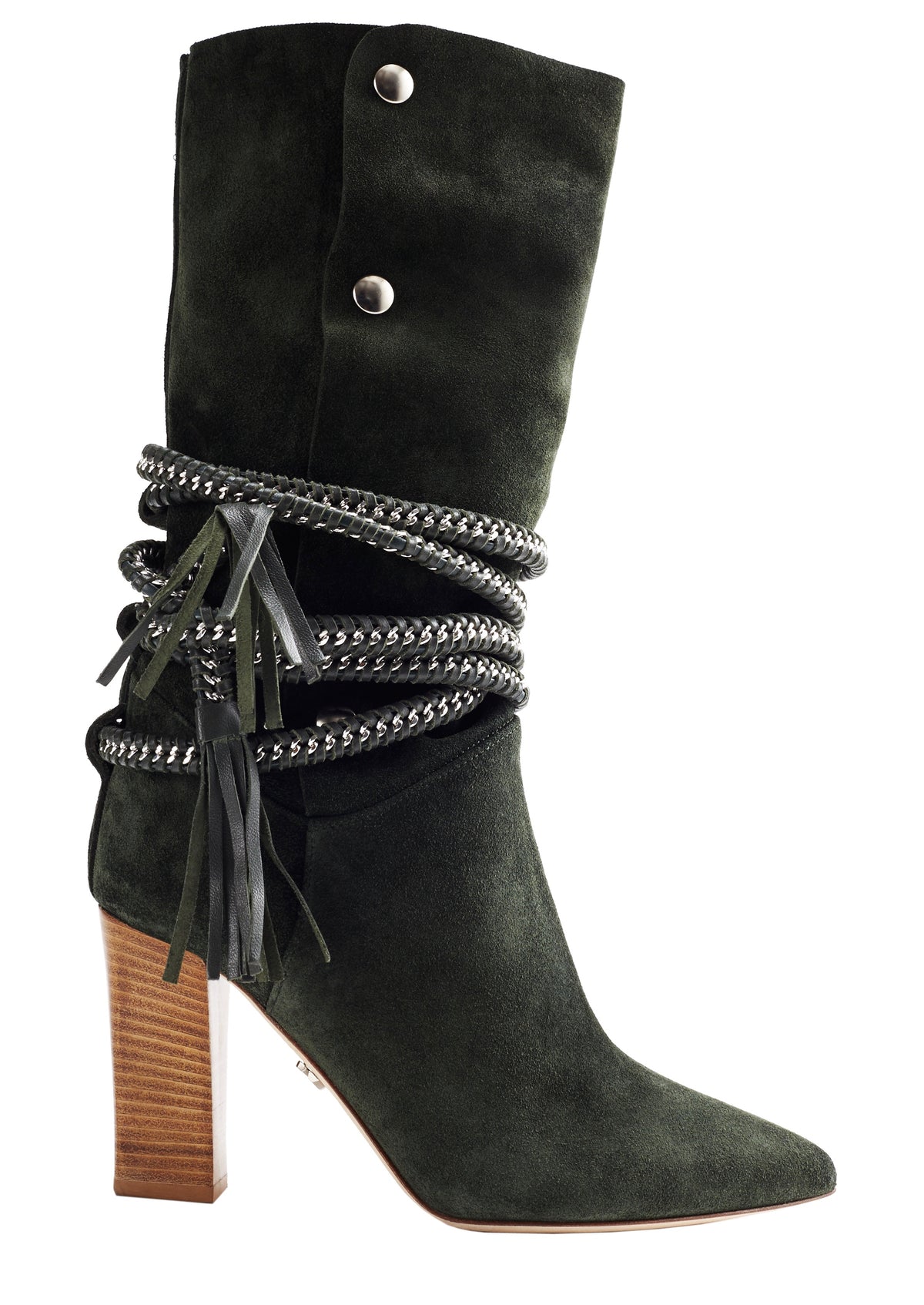 green suede boot