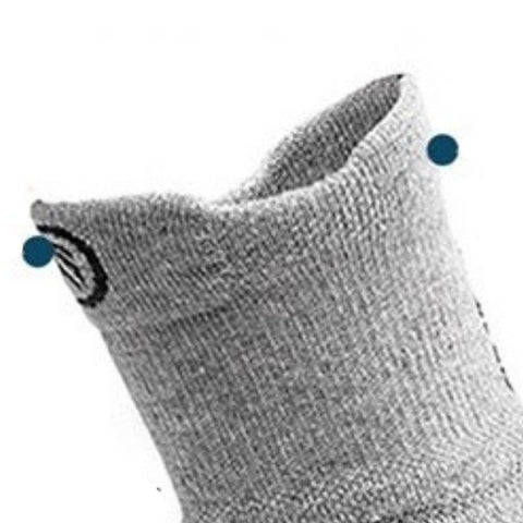 U shaped collar of the sock