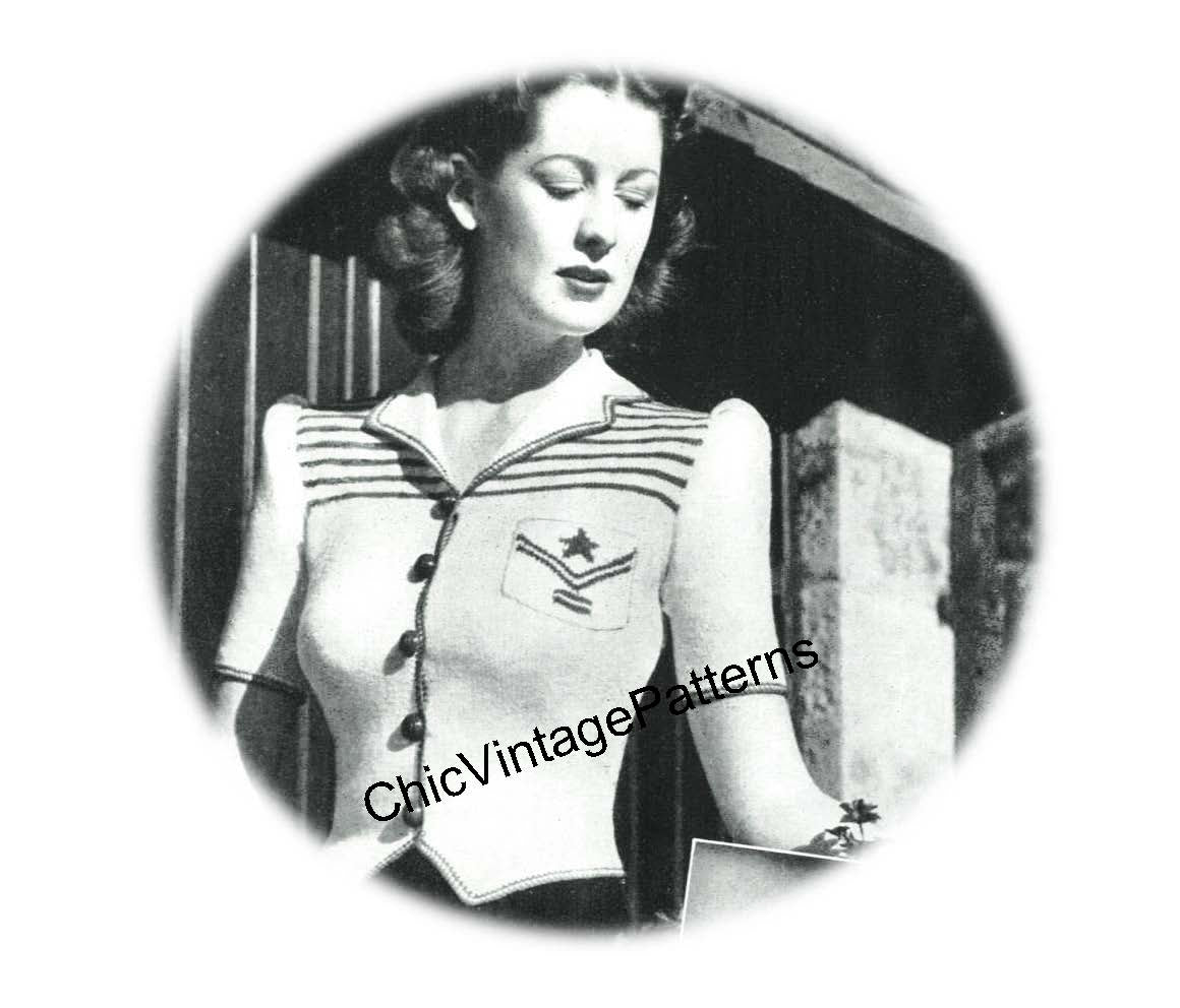 Ladies Vest and Pants, 1940's Knitted Lingerie Pattern, Instant Download