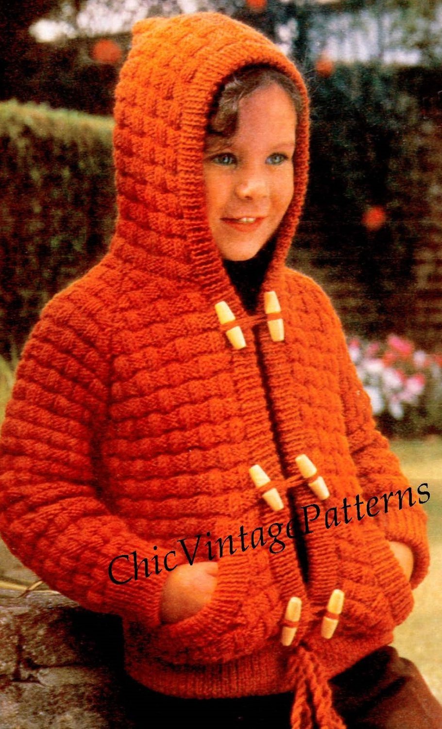 Poncho Knitting Pattern With Hood Knit Pull Over Knit Jacket Knit Hood  Adult Child Doll Sizes Valiant -  Canada