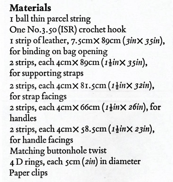 Crochet String Bag Pattern, Leather Strap | ChicVintagePatterns