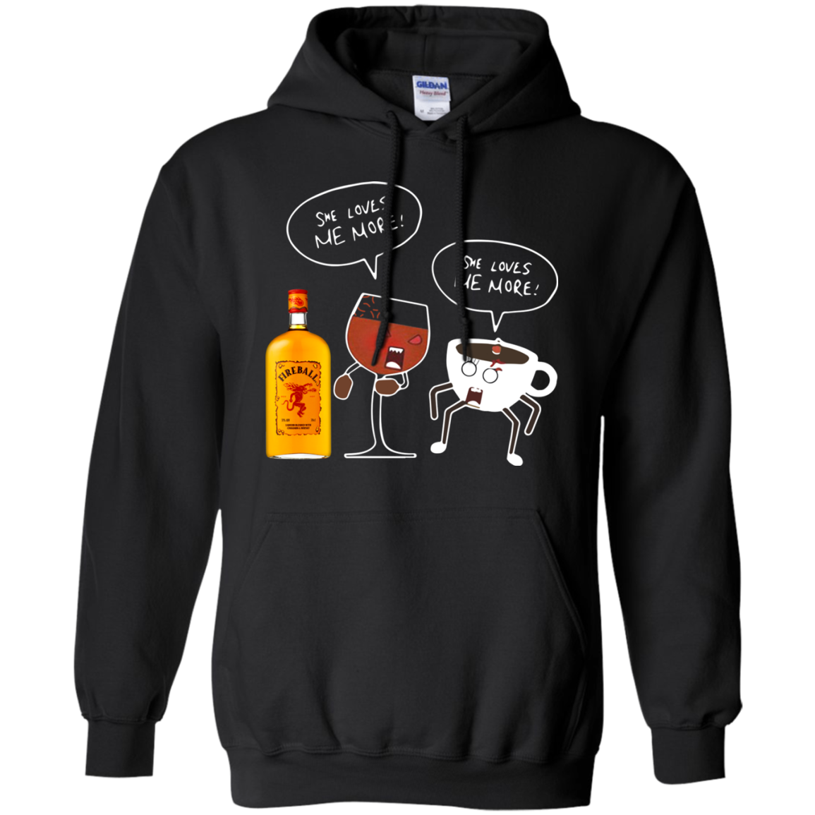  Fireball She Loves Me More Wine And Coffee - Tula Store Shirts