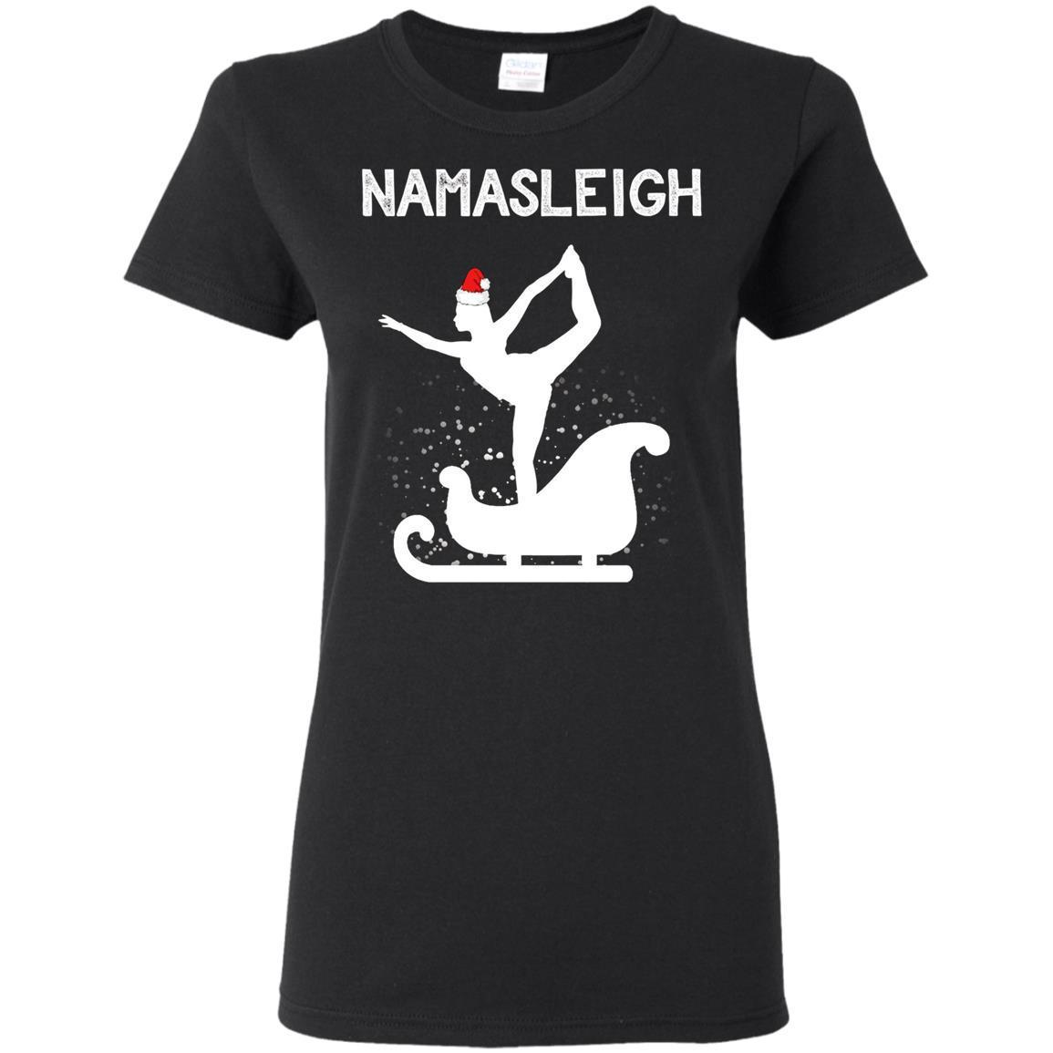 Shop From 1000 Unique Funny Namasleigh Christmas Shirt | Yoga Xmas Gift T-shirt