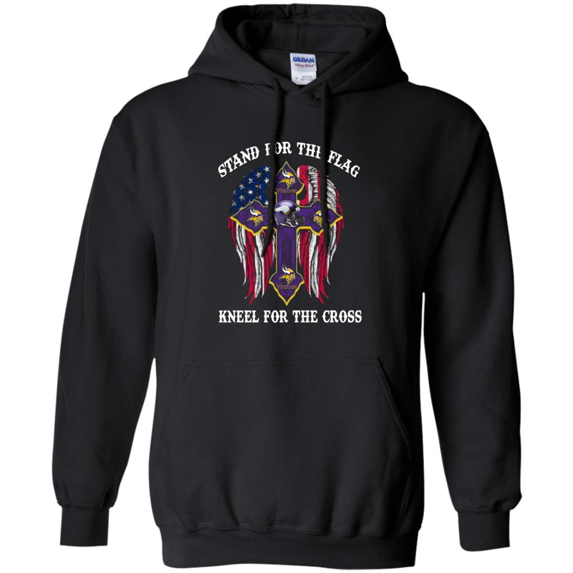 Get Here Minnesota Vikings - Stand For The Flag, Kneel For The Cross T Shirt - Tula Store