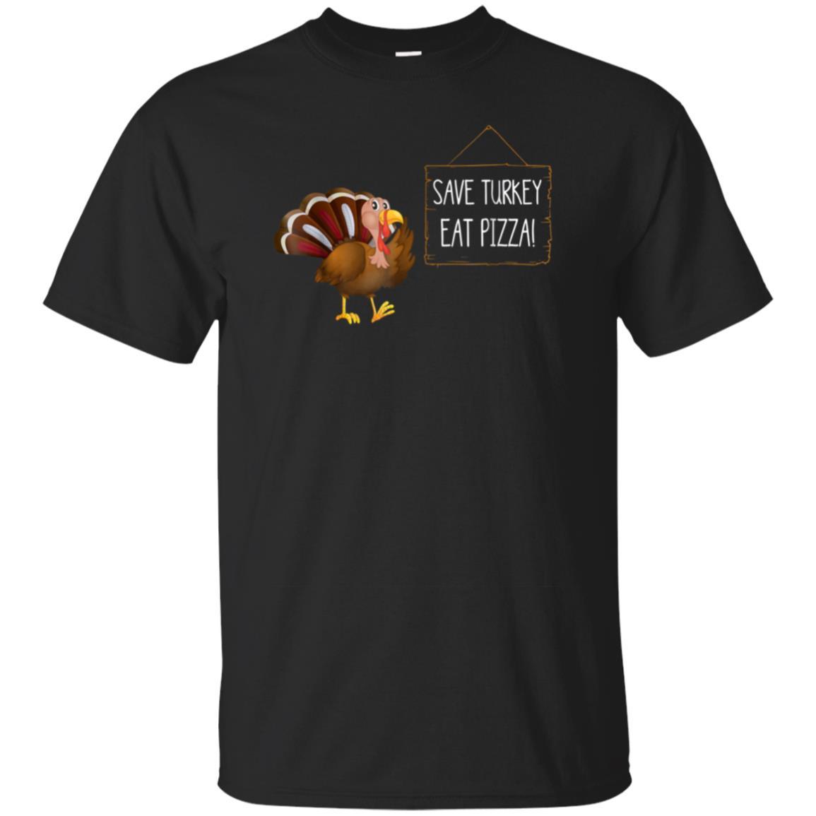 Find Turkey Eat Pizza Funny Thanksgiving T-shirt