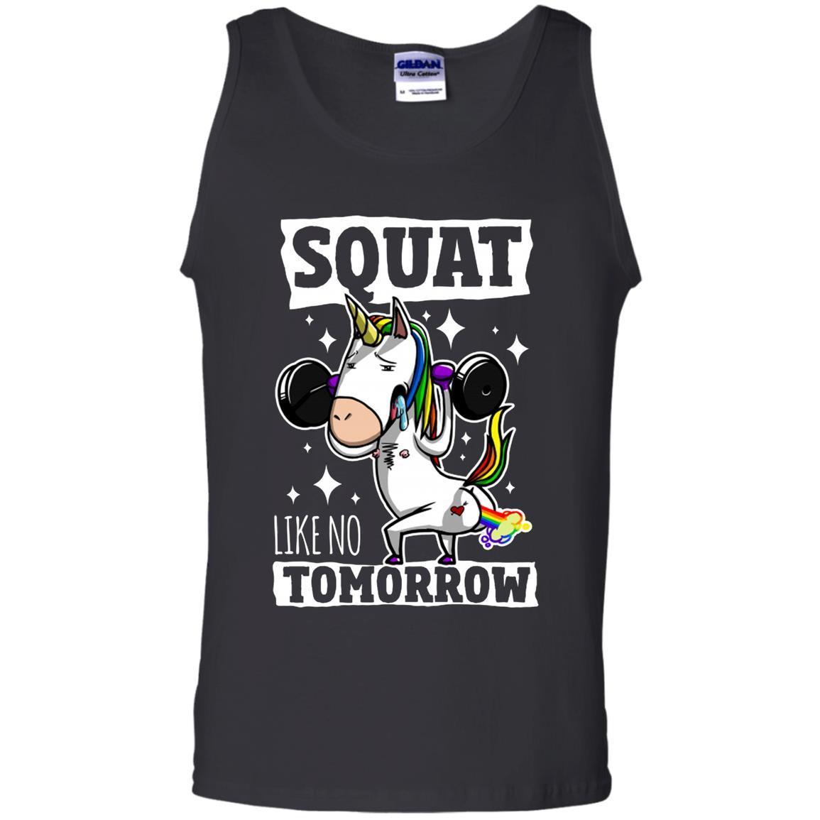 Discover Cool Squat Like No Tomorrow Training Unicorn Tank Top Shirts